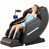 Jewaytec Massage Chair Full Body, 4D Zero Gravity SL-Track Knead Shiatsu Massage Recliner Chair with Airbags, Touchable Screen, Heating, Foot Rollers, Bluetooth, Home or Office (Black & Brown) Jewaytec