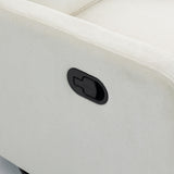 Fachmaih 360° Swivel Rocking Chair Nursery Glider Recliner Nursery Chair Manual Swivel Rocker Recliner with High Backrest Armchair Comfy Side Modern Chair for Living Room (White) Fachmaih