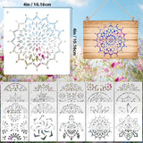 20 Pcs 4x4'' Mandala Stencils for Painting on Wood, Floor, Wall, Tile Fabric, Reusable Furniture Stencils Painting Template Mandala Template for DIY Rock Art Projects Decoration Yazhiji
