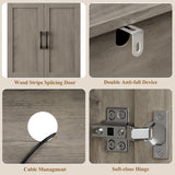 BOTLOG 71" Pantry Storage Cabinet, Farmhouse Food Pantry Cabinet with Microwave Stand, Kitchen Hutch with Large Drawer and Shelves for Dining Room Farmhouse Grey BOTLOG