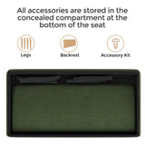 Yaheetech Small Mini Sofa Couch Armless Loveseat Futon for Bedroom, Corduroy Fabric & Easy Assembly, for Small Spaces Living Room,Dorm,Office,Apartment, Green Yaheetech