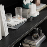 Casaphoria 82" H Wooden Bookcase, Heavy Duty Bookshelves, 6-Tier Wide Bookshelf with Large Storage Space for Home Office, 82" H x 31" W x 16" D, 130Lb, Black Casaphoria