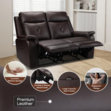 GUEAPY Loveseat Recliner Sofa with Heat and Massage – Manual Double Reclining 2-Seater Couch with Infinite Positions, Ergonomic Padded Seat, Side Pockets, for Living Room, Bedroom, Home Theater GUEAPY