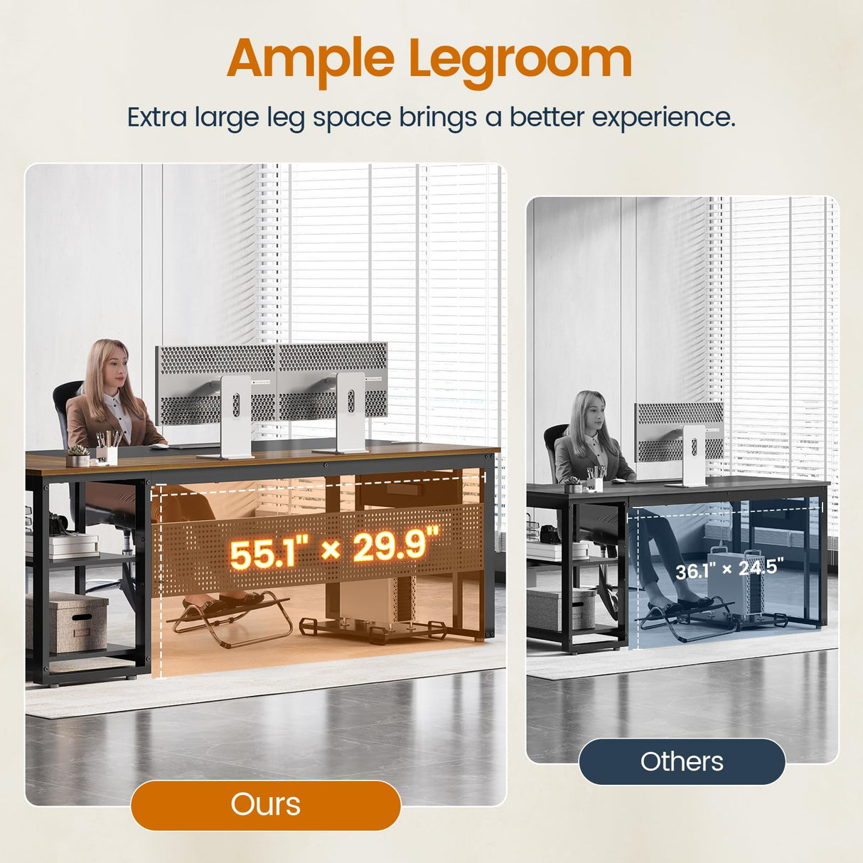 UPOSOJA 71 in Executive Desk with Power Outlets, Reversible L Shaped Computer Desk with File Drawers & Storage Shelves, Large Office Desk with Pegboard, Mobile CPU Stand, Modern Corner Desk (Walnut) UPOSOJA