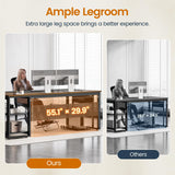 UPOSOJA 71 in Executive Desk with Power Outlets, Reversible L Shaped Computer Desk with File Drawers & Storage Shelves, Large Office Desk with Pegboard, Mobile CPU Stand, Modern Corner Desk (Walnut) UPOSOJA