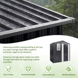 DAUSOLA 6x4 FT Outdoor Storage Shed, Metal Garden Tool Shed with Updated Frame Structure, Lockable Doors and Windows, Ideal for Backyard Garden Patio Lawn, Grey DAUSOLA
