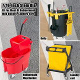 RILIDRI 4-Inch Swivel Stem Caster, 7/16-Inch Stem Diameter Rubber Wheel, Heavy Duty TPR Replacement Wheels for Rubbermaid Mop Bucket Cart Grill Casters - 4 Pack RILIDRI