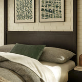 Modway Alva Queen Size 4-Post Wood Platform Canopy Bed in Smoked Oak – with with Headboard and Solid Rubberwood Frame Modway