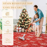 Christmas Area Rug 6x9 Rugs: Washable Living Room Rug Xmas Holiday Decor Rugs Snowflake Low Pile Boho Rug Indoor Floor Carpet for Bedroom Kitchen Dining Room Home(Xmas Red, 6'x9') Zomfy