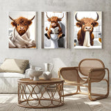 Diamond Art Kits for Adults Beginner, 3 Pack Funny Highland Cow Diamond Painting Kits 5D Diamond Dots Gem Art Crafts with Tools Round Full Drill Funny Crafts for Home Wall Decor&Gift 12X16 inch Fairyland JinWenn