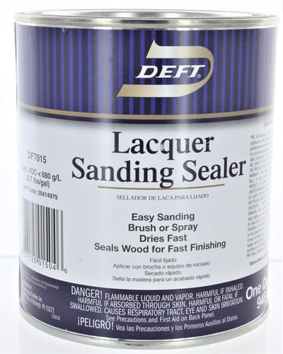 DEFT/PPG ARCHITECTURAL FIN DFT015/04 1 qt Deft DFT015 Clear Lacquer Sanding Nitrocellulose Interior Wood Sealer, No Size, No Color