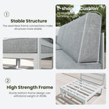 LayinSun 9 Pieces Modern Aluminum Patio Furniture Set with Coffee Table, Outdoor Modular Sectional Conversation Set L-Shaped Sofa for Backyard LayinSun