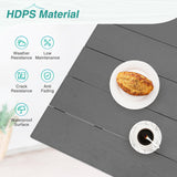 Homenjoy 9 Pieces Patio Table and Chairs Set, HDPS Weather Resistant Outdoor Patio Dining Set with Umbrell Hole, Rectangle Outdoor Dining Table with 8 Patio Chairs for Balcony Backyard Deck, Grey Homenjoy