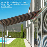 BPS 13' x 10' Wall Mount Gazebo Outdoor Pergola, Polycarbonate Gazebo with Water-Resistant and UV-Fighting Panels Canopy BPS