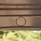 Outsunny 8' x 5' Barbecue Grill Gazebo Tent, Outdoor BBQ Canopy with Side Shelves, and Double Layer PC Roof, Brown Outsunny