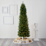 Nearly Natural 8ft. Slim Green Mountain Pine Artificial Christmas Tree with 400 Clear LED Lights Nearly Natural