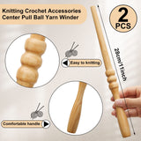 Juexica Amish Style Wooden Yarn Swift - 2 Pcs Ball Yarn Spindle Holder for Arts & Crafts Knitting Accessories Juexica