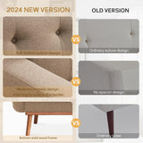 HUIMO 60'' Loveseat Sofa, Love Seat Couches for Living Room, Small Sofa with Solid Wood Frame, Button Tufted Sofa Couch for Bedroom, Office, Apartment (Brown) HUIMO