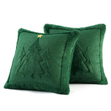 MIULEE Christmas Trees Pillow Covers Set of 2 Decorative Soft Throw Pillows Plush Faux Fur Wool Embroidered Couch Cushion for Holiday Winter Home Decor Chair Sofa Bedroom Living Room,Green 20x20inch MIULEE