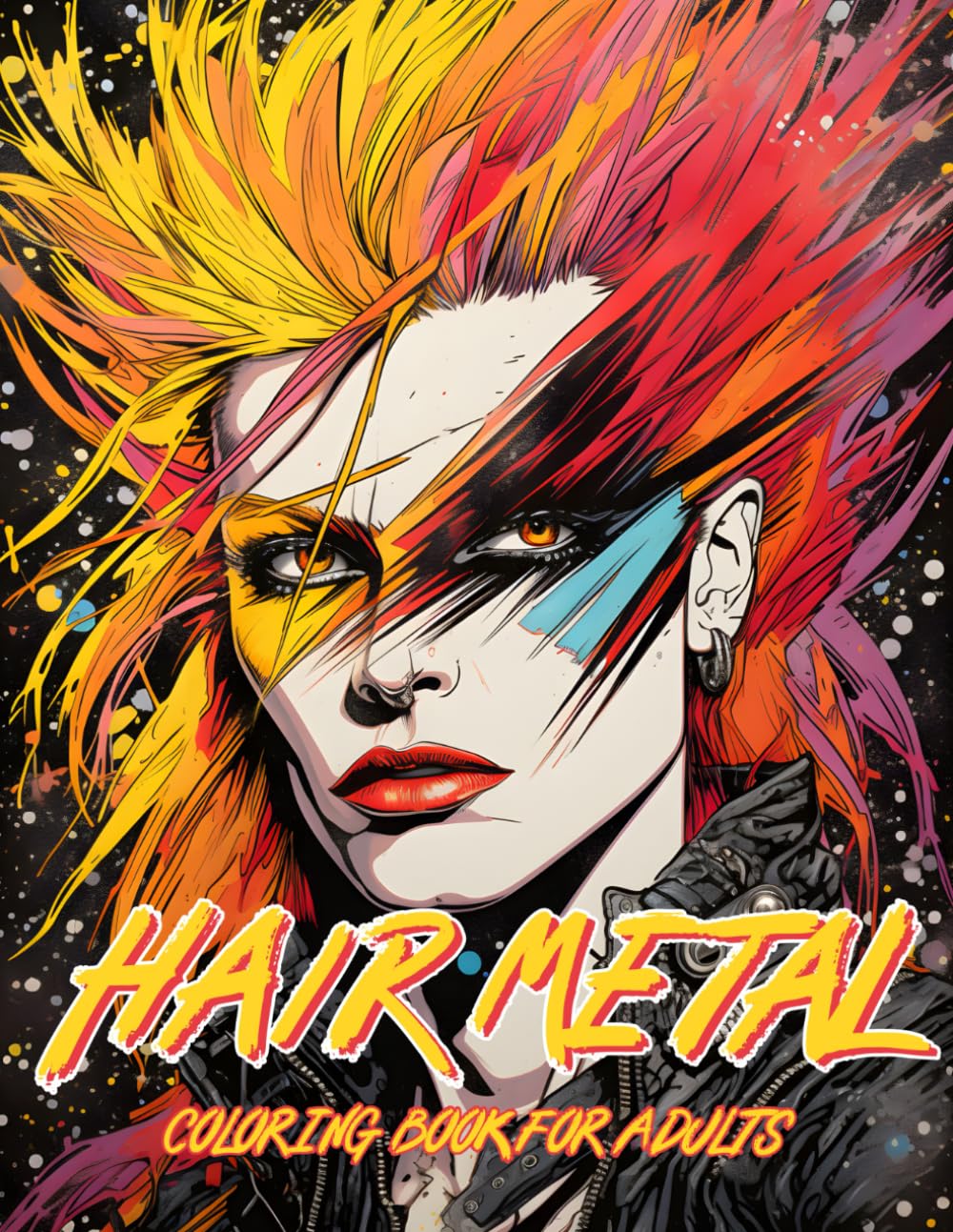 Hair Metal Coloring Book: An Adult Coloring Book Featuring Portraits of Men and Women Rockstars of the 1980s Glam Rock Era WoodArtSupply