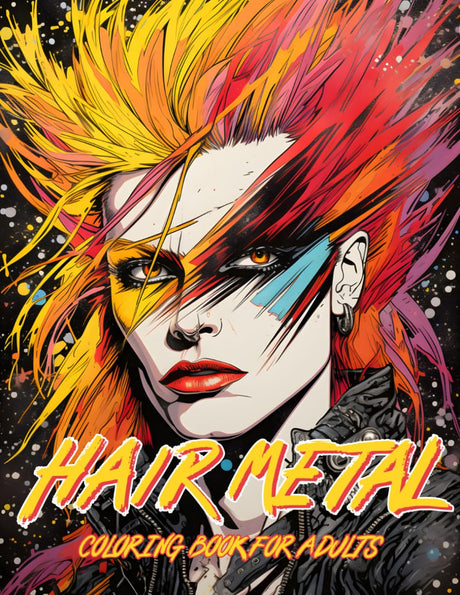 Hair Metal Coloring Book: An Adult Coloring Book Featuring Portraits of Men and Women Rockstars of the 1980s Glam Rock Era WoodArtSupply