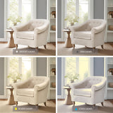Martha Stewart Fayette Accent Chair for Living Room Bedford Collection, Tufted Back, Traditional Rolled Arms, 6" Thick Removable Cushion, Modern Farmhouse Furniture Bedroom Chair, 35" Wide Cream Martha Stewart