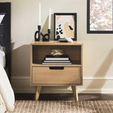 Walker Edison Raelyn Mid-Century Modern 1-Drawer Nightstand, 20 Inch, Riviera Walker Edison