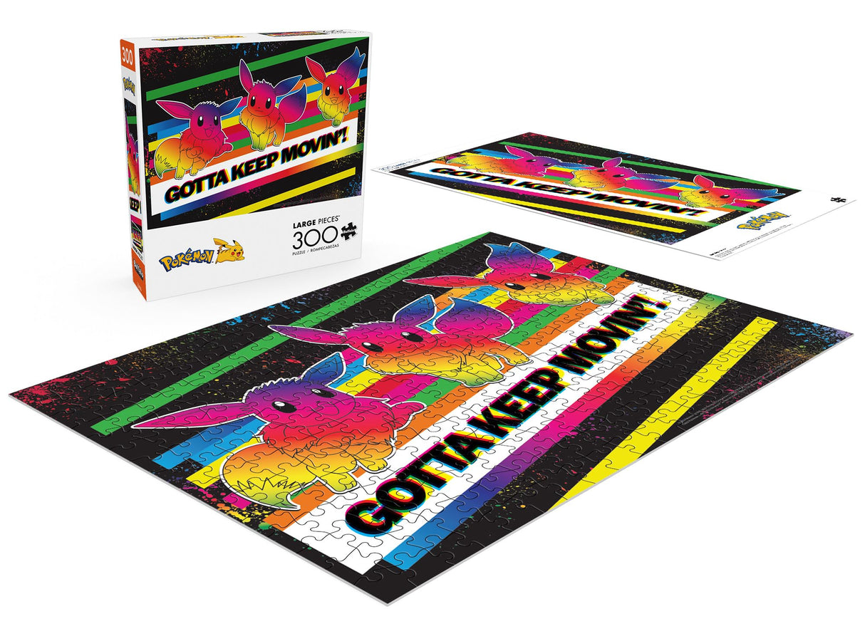 Buffalo Games - Pokemon- Gotta Keep Movin' - 300 Piece Jigsaw Puzzle for Adults Challenging Puzzle Perfect for Game Nights - Finished Size is 21.25 x 15.00 Buffalo Games