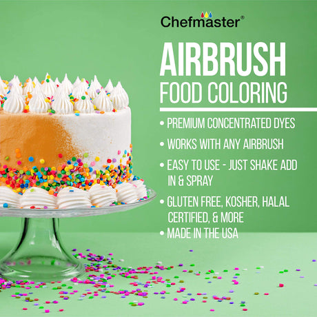 U.S. Cake Supply Airbrush Cake Color Set - The 12 Most Popular Colors in 0.64 fl. oz. (19ml) Bottles Made in the USA U.S. Cake Supply