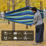 Camping Hammock Comfortable Fabric Hammocks with Tree Straps for Travel Patio Garden, Hanging Sturdy Indoor/Outdoor Hammock Up to 660lbs Portable Hammocks with Travel Bag (Blue) KACHUAN BEAR