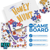 KEFF Make Your Own Board Game Set - DIY Blank Game Board Kit with Game Pieces, Blank Cards, Dice, Spinner, Pawns & More - Fun Family Board Games for Kids & Adults KEFF
