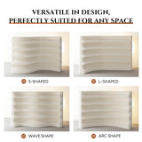 Folding Paper Room Divider Bookshelf with 3 Tier Storage Shelves, Portable DIY Decorative Privacy Screens Partition Wall for Space Separation/Home/Office/Library/Exhibition HELLOPAPO