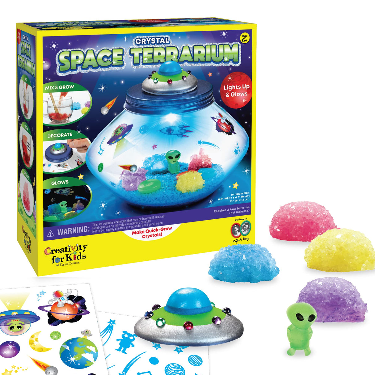 Creativity for Kids Crystal Space Terrarium Kit - Crystal Growing Kit for Kids - DIY STEM Science Kit for Boys and Girls Creativity for Kids