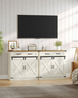 Hzuaneri Kitchen Storage Cabinet, Buffet Cabinet with Storage, Modern Farmhouse Sideboard Cabinets with Drawer, 31.5" Coffee Bar Cabinets with Doors & Adjustable Shelves, for Kitchen, White Brown Hzuaneri