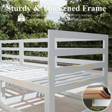 LayinSun 9 Pieces Modern Aluminum Patio Furniture Set with Fire Table, Outdoor Modular Sectional Conversation Set L-Shaped Sofa for Backyard LayinSun