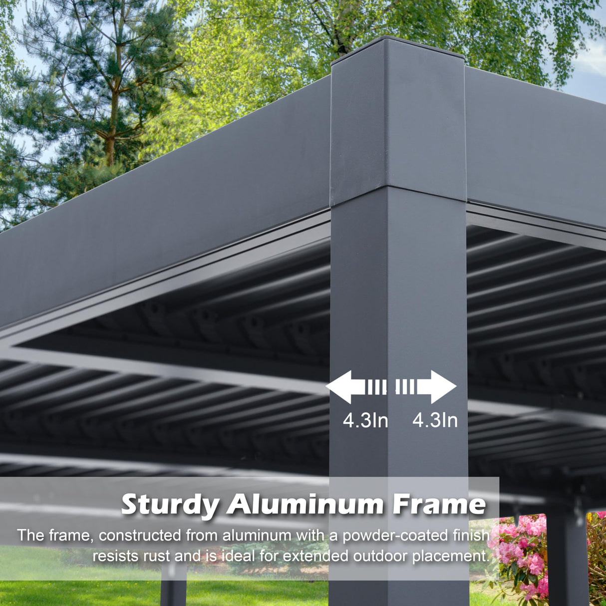 Sunnyglade Patio Pergola Canopy Modern Aluminum Pergola with Adjustable Louvered Gazebo for BBQ, Backyard,Party, Lawn,Garden (Dark Gray, 10x13FT) Sunnyglade