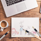 Chinco 12 Pieces Wooden Pencil Extenders Art Pencil Lengthener Crayon Extension with Aluminum Handle for School Office Supplies Chinco