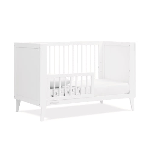 Delta Children Ollie 4-in-1 Convertible Crib - Greenguard Gold Certified, Bianca White - WoodArtSupply