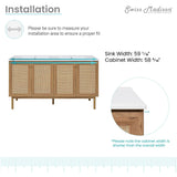 Swiss Madison SM-BV666-C Classe 60" Double Free Standing Vanity Cabinet Only - Less Vanity Top - Oak Swiss Madison