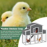 Wooden Chicken Coop for 2-6 Chickens, Outdoor Chicken House with Run & 2 Nest Boxes, Outside Hen House Poultry House Pet Hutch Chicken Cage with Waterproof Roof & Ramp, (66''LX32''WX53''H) Sunnibety