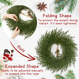 Dolicer Christmas Wreath - 24" Real Touch Norfolk Pine Wreath, Christmas Wreaths for Front Door Artificial Pine Green Wreath with Bell for Wall Windows Mantle Outdoor Outside Christmas Decoration Dolicer