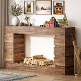 LIKEMET 55 Inch Console Table Farmhouse Entryway Table, Wood Sofa Table Accent Table with Open Storage, Narrow Couch Table for Entrance, Hallway, Foyer, Living Room LIKEMET