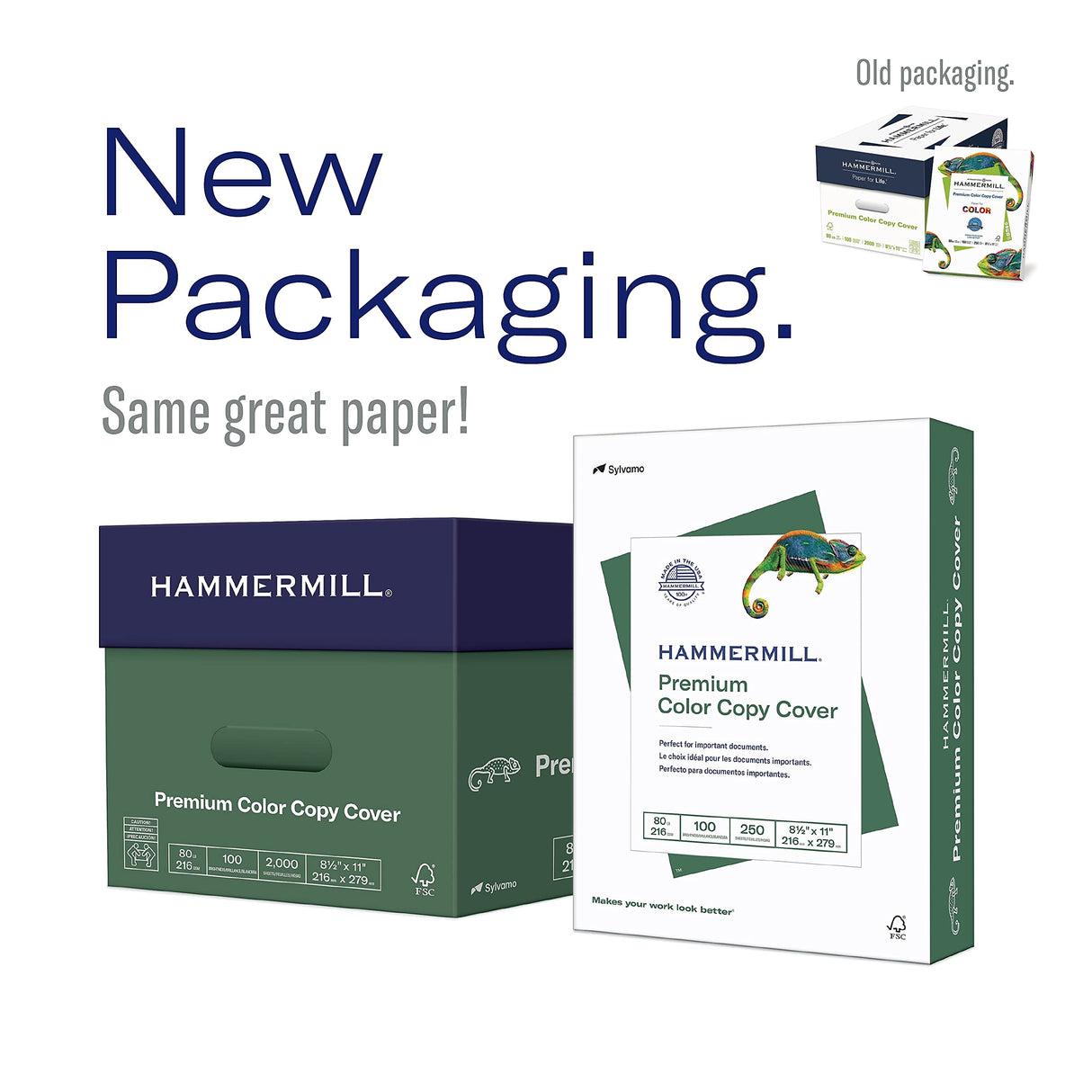 Hammermill Cardstock, Premium Color Copy, 80 lb, 8.5 x 11 - 1 Pack (250 Sheets) - 100 Bright, Made in the USA Card Stock Hammermill