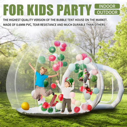 Inflatable Bubble Balloon House, Inflatable Tent Bubble House 10ft Dome 6ft Tunnel for Kids/Home/Wedding/Garden Party, Malls, Parks Event Exhibition, Clear Dome Balloon Garden Tent with Blowe - WoodArtSupply