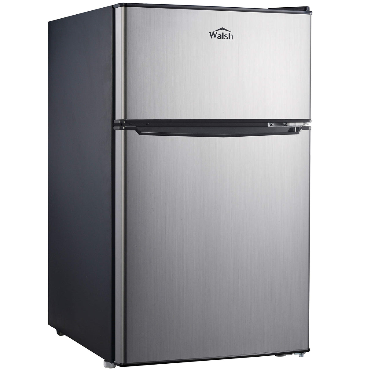 Walsh Compact Retro Refrigerator, Dual Door Mini Fridge, Energy Efficient, Adjustable Mechanical Thermostat with Freezer, Reversible Doors with leveling Front Legs, 3.1 Cu Ft, Stainless Steel Walsh