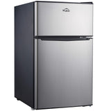 Walsh Compact Retro Refrigerator, Dual Door Mini Fridge, Energy Efficient, Adjustable Mechanical Thermostat with Freezer, Reversible Doors with leveling Front Legs, 3.1 Cu Ft, Stainless Steel Walsh