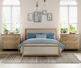 WAMPAT Farmhouse Nightstand with 3 Drawers, Set of 2 Large 3 Drawers Wood Bedside Table Night Stand, Wide Sofa Side End Table Chest of Dresser for Living Room, Bedroom, Oak, 34 inch WAMPAT