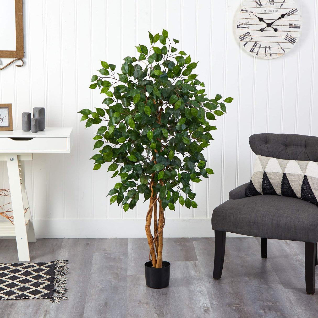 Nearly Natural 5299 Ficus Silk Tree, 4-Feet(48 in), Green Nearly Natural