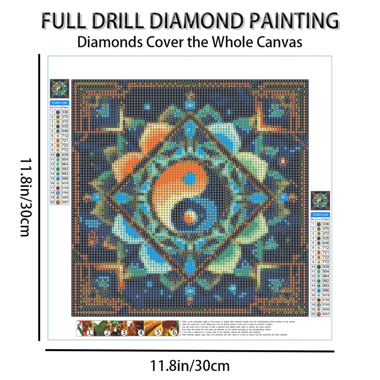 Diamond Art Kits for Adults, Mandala 5D Diamond Painting Dots Art Kits for Beginner, DIY Full Round Gem Crystal Art Paint by Diamond for Home Wall Decor, Gift for Family and Friends, 12 X12 in LYCNIGOO