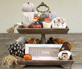 Felt Creative Home Goods Rustic Wood Two Tiered Tray Rectangle 2 Tier Serving Tray for Coffee Bar, Kitchen Counter, Dining Room Table, Cupcake Stand, Holiday and Farmhouse Decor (Rustic Brown) Felt Creative Home Goods